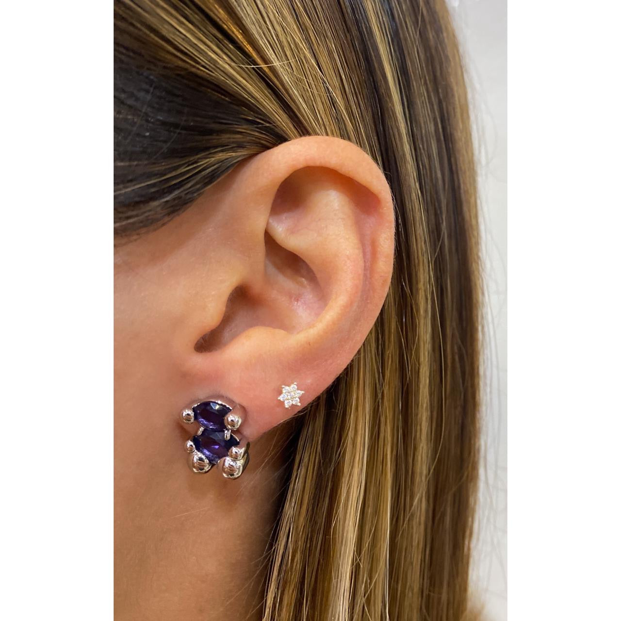 Aretes BAZUN Morado-Plateado