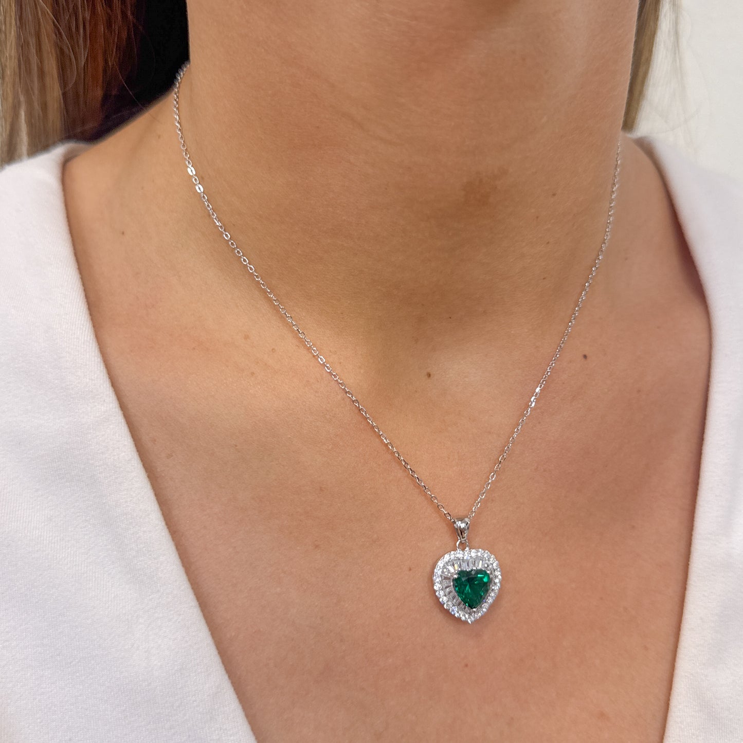 Collar LEMNA Verde - Plateado