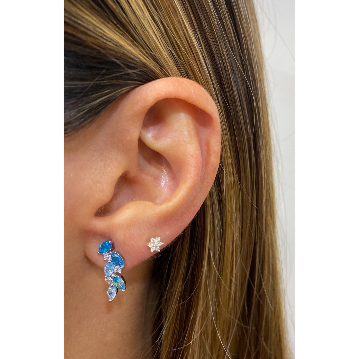 Aretes KAKMA Azul - Plateado