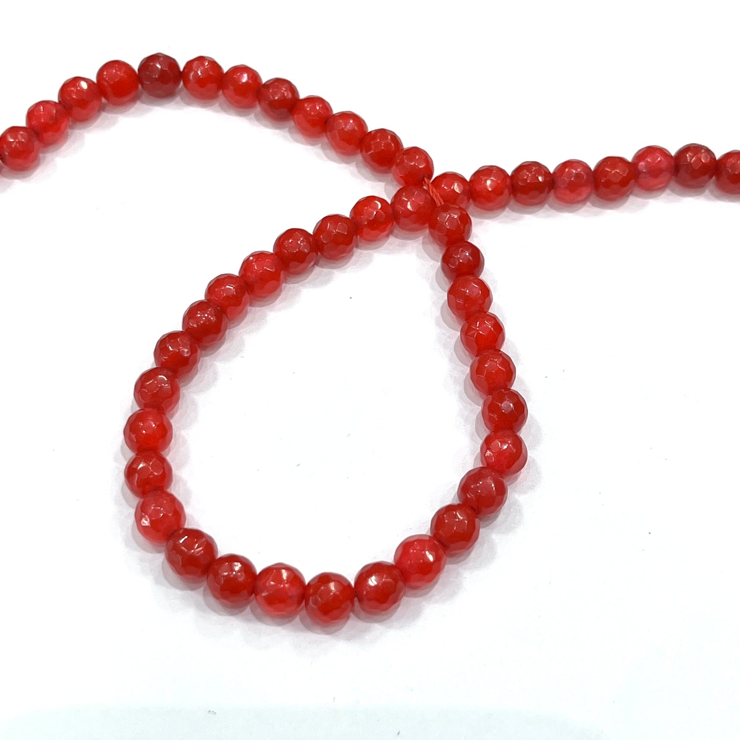 Sarta Agata Facetada Coral 6mm