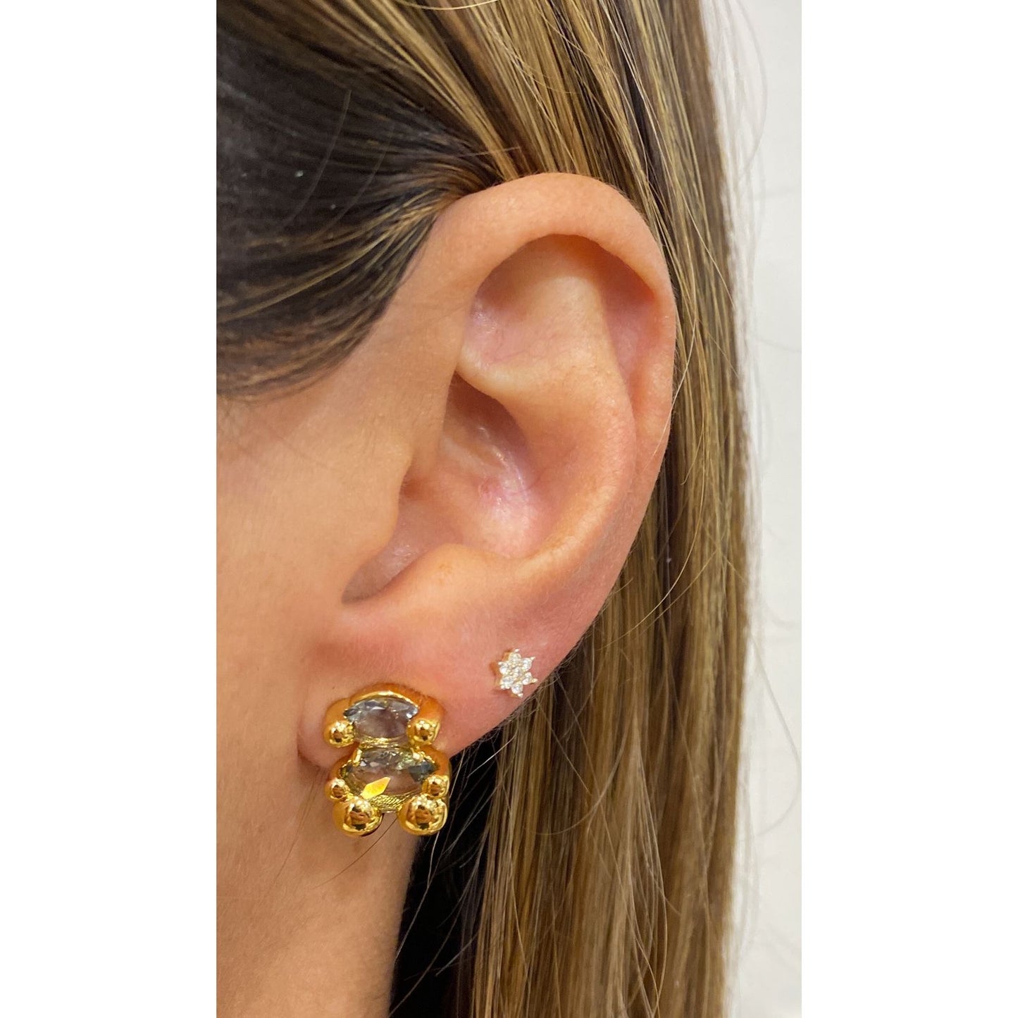 Aretes BAZUN Gris-Dorado