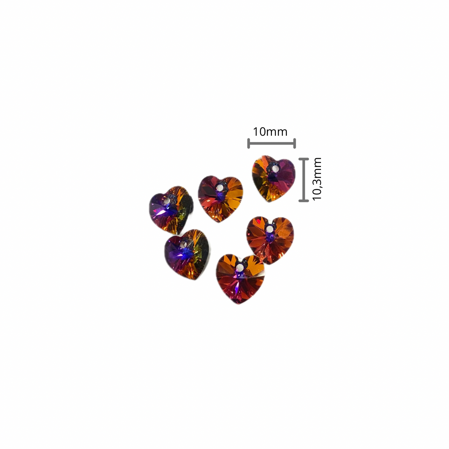 Corazón Swarovski 6228 Crystal Volcano 10.3x10mm