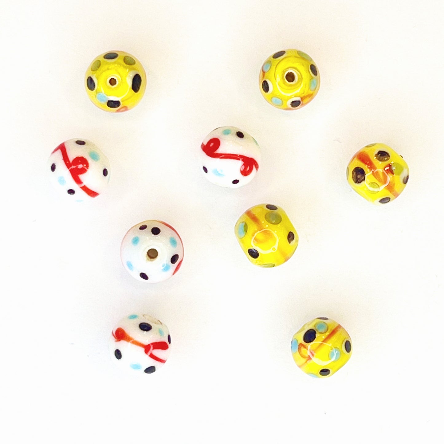 🟡⚪️ Esfera en Cerámica Puntos ⚪️🟡