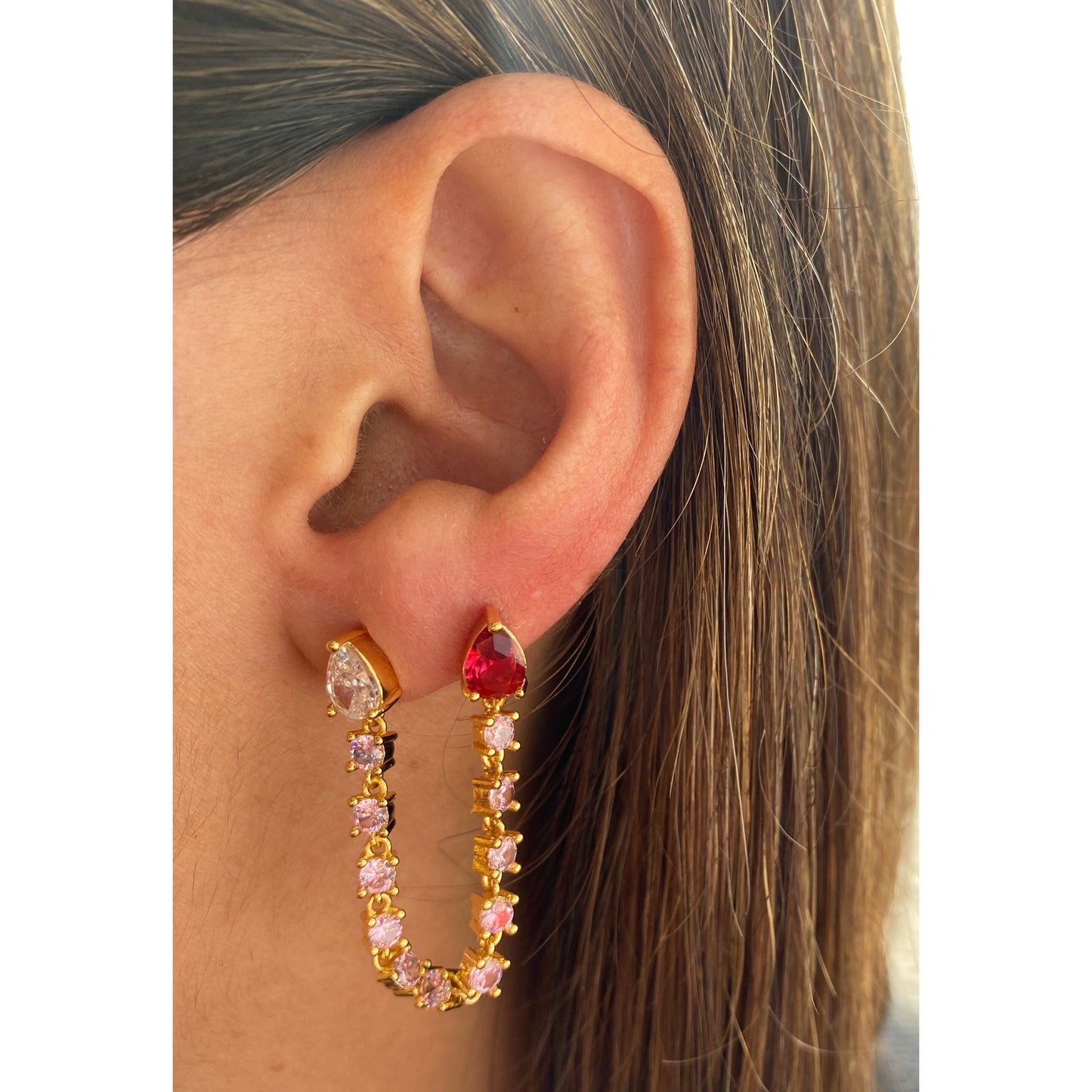 Aretes SERINE Rojo - Rosado - OparinaAretes SERINE Rojo - RosadoAretesOparinaOparina