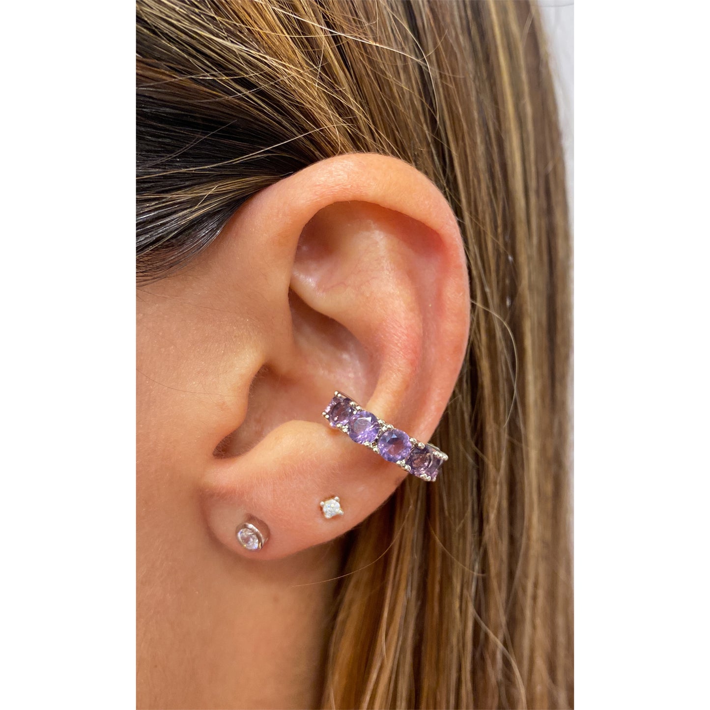 Earcuff UNAY Morado- Plateado