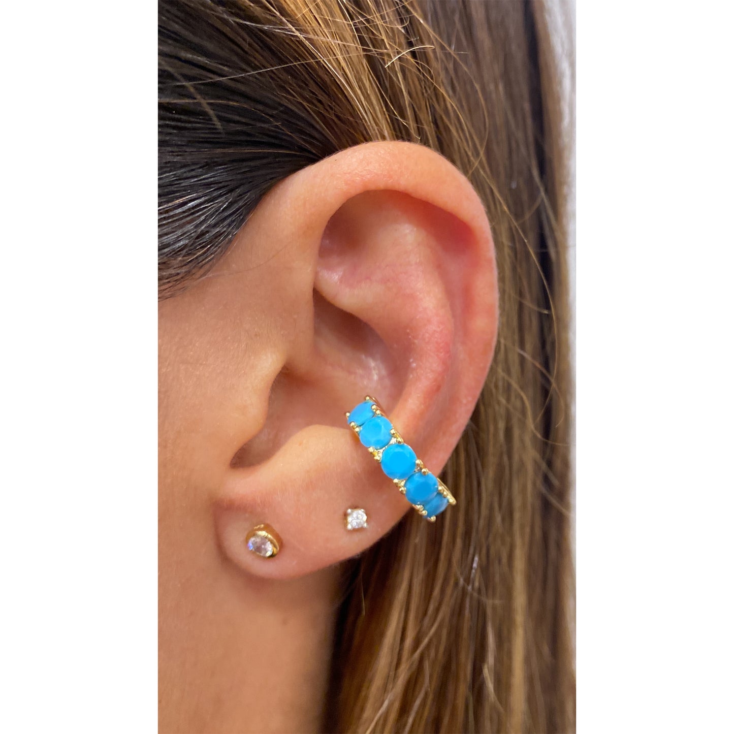 Earcuff UNAY Turquesa Mate - Dorado