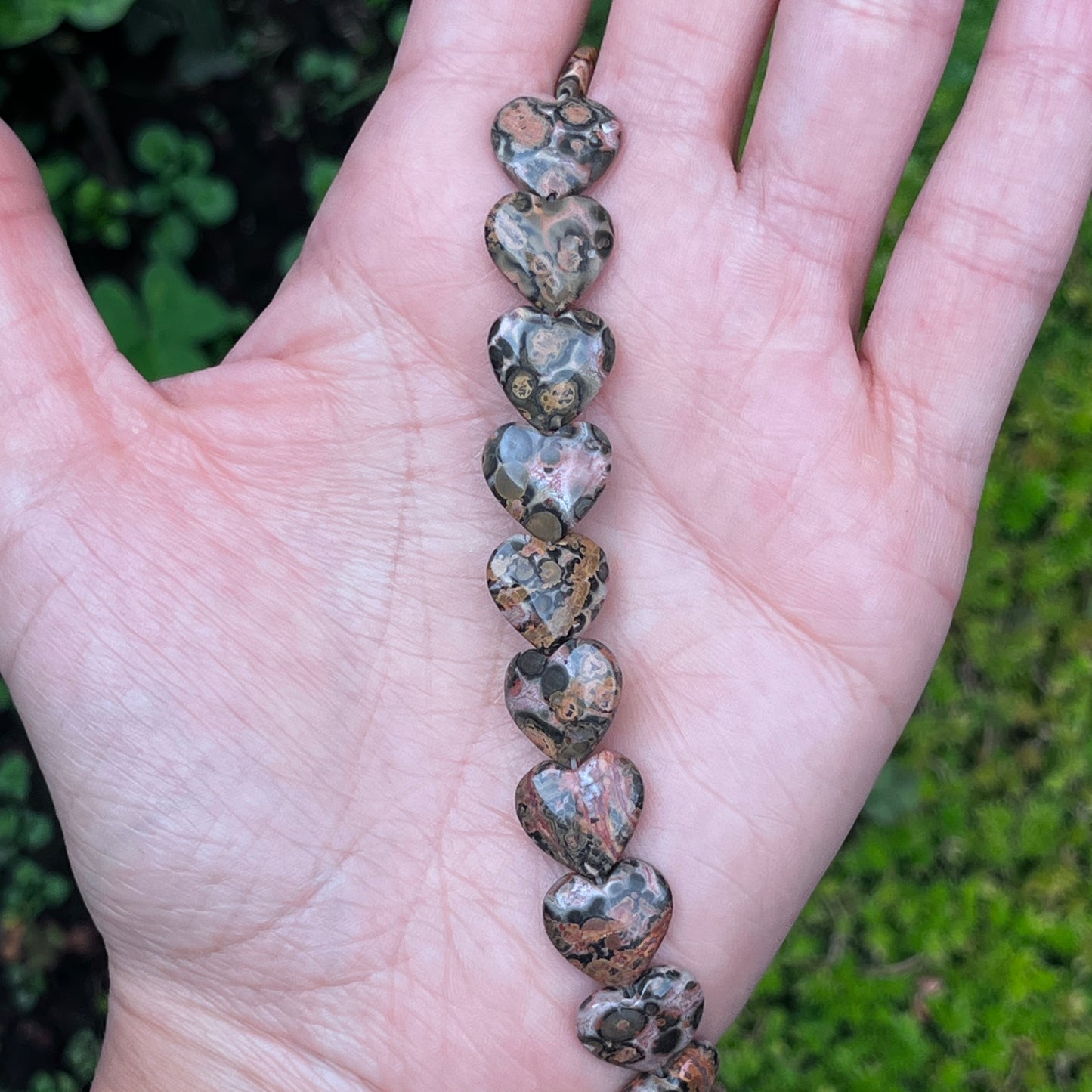 Corazón Piedra Jaspe Leopardo 12mm