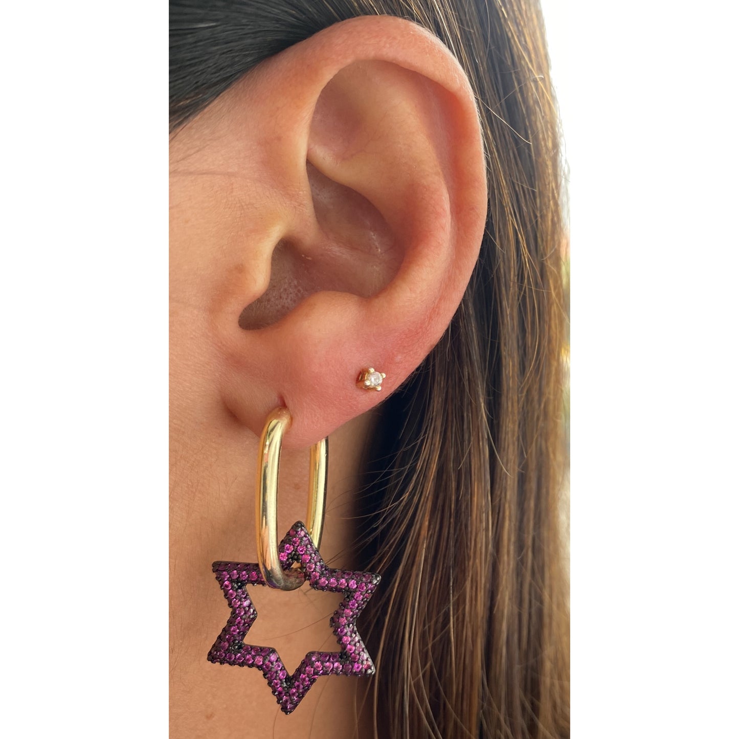 Aretes FRONGE Fucsia