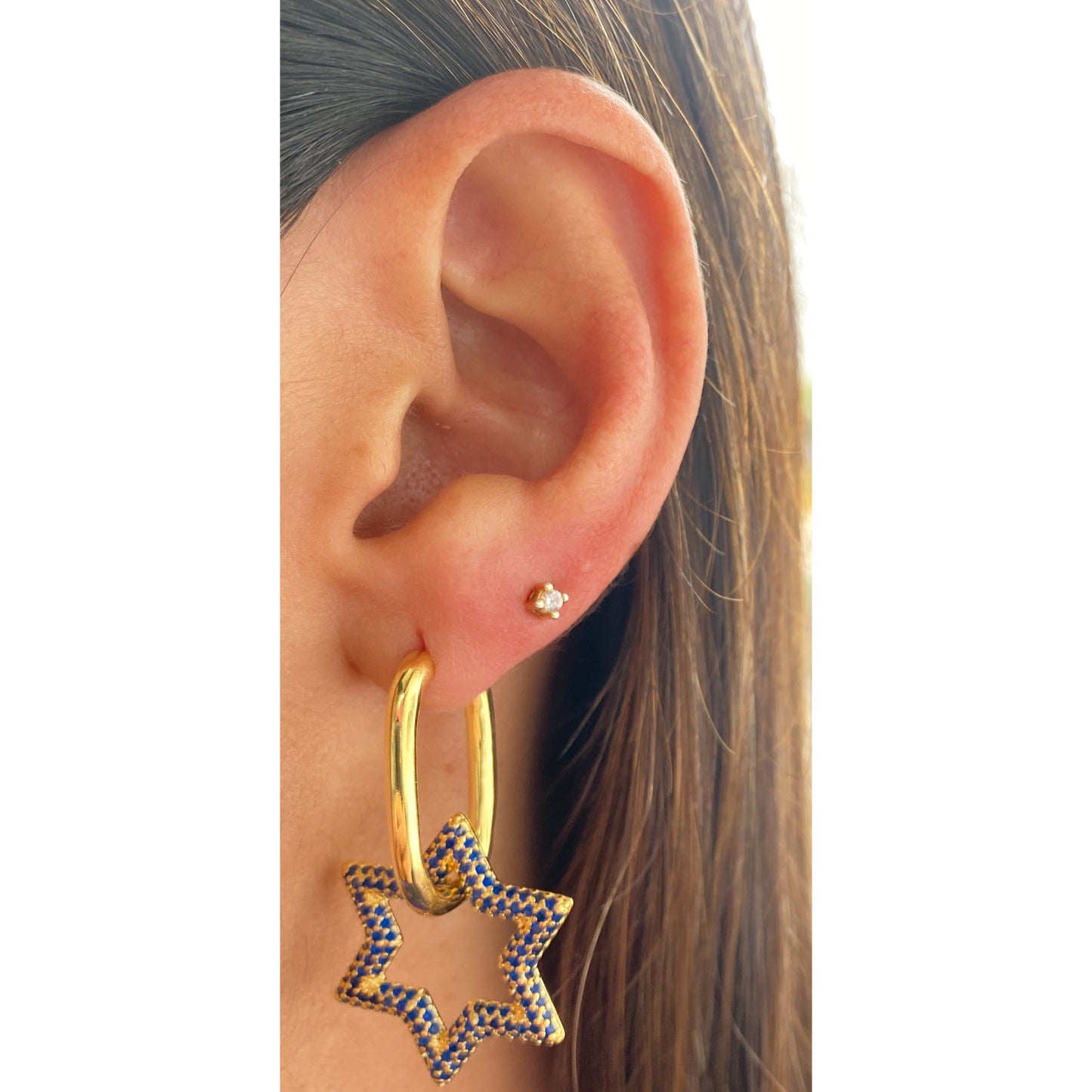 Aretes FRONGE Dorado / Azul