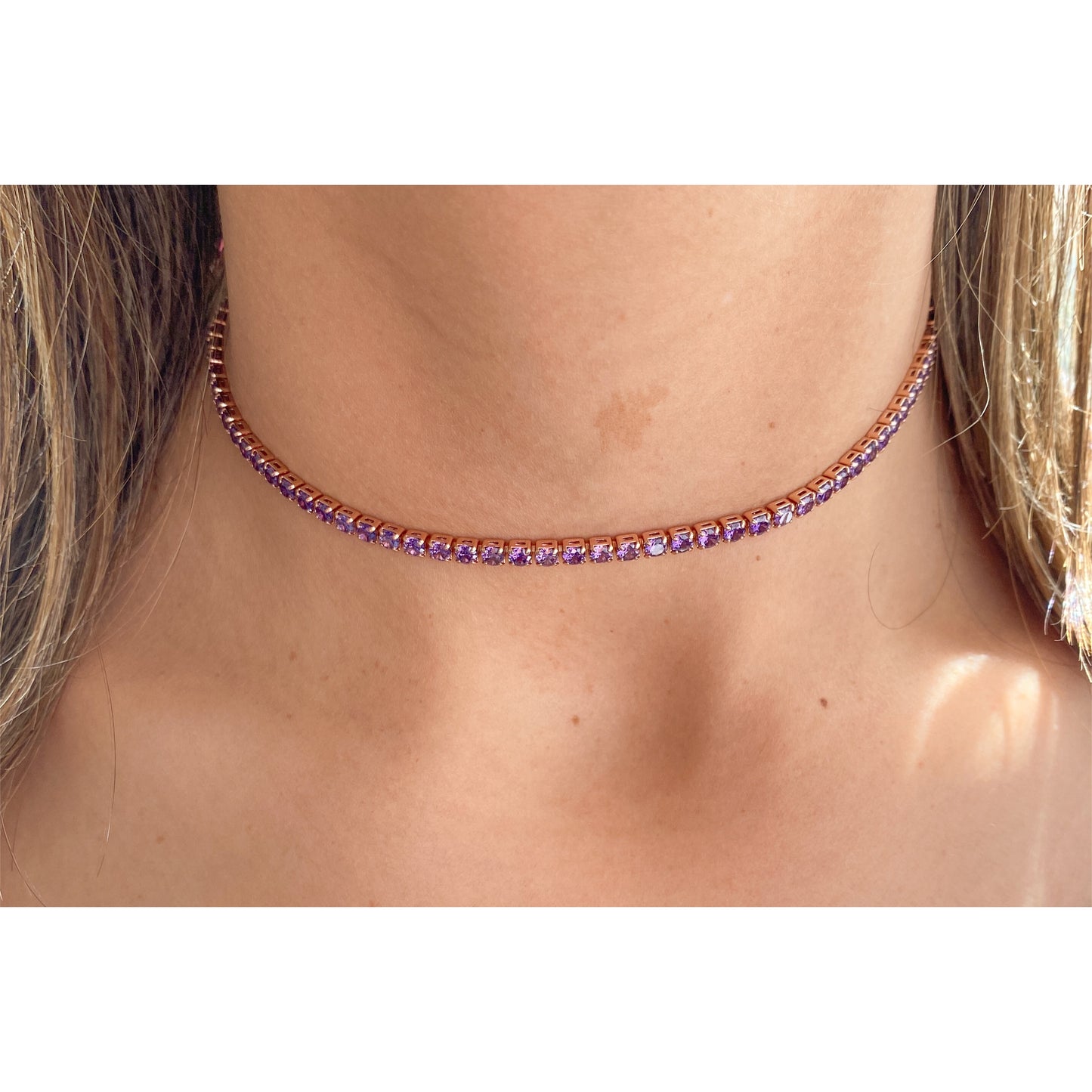 Choker BRAK Lila-Oro rosa