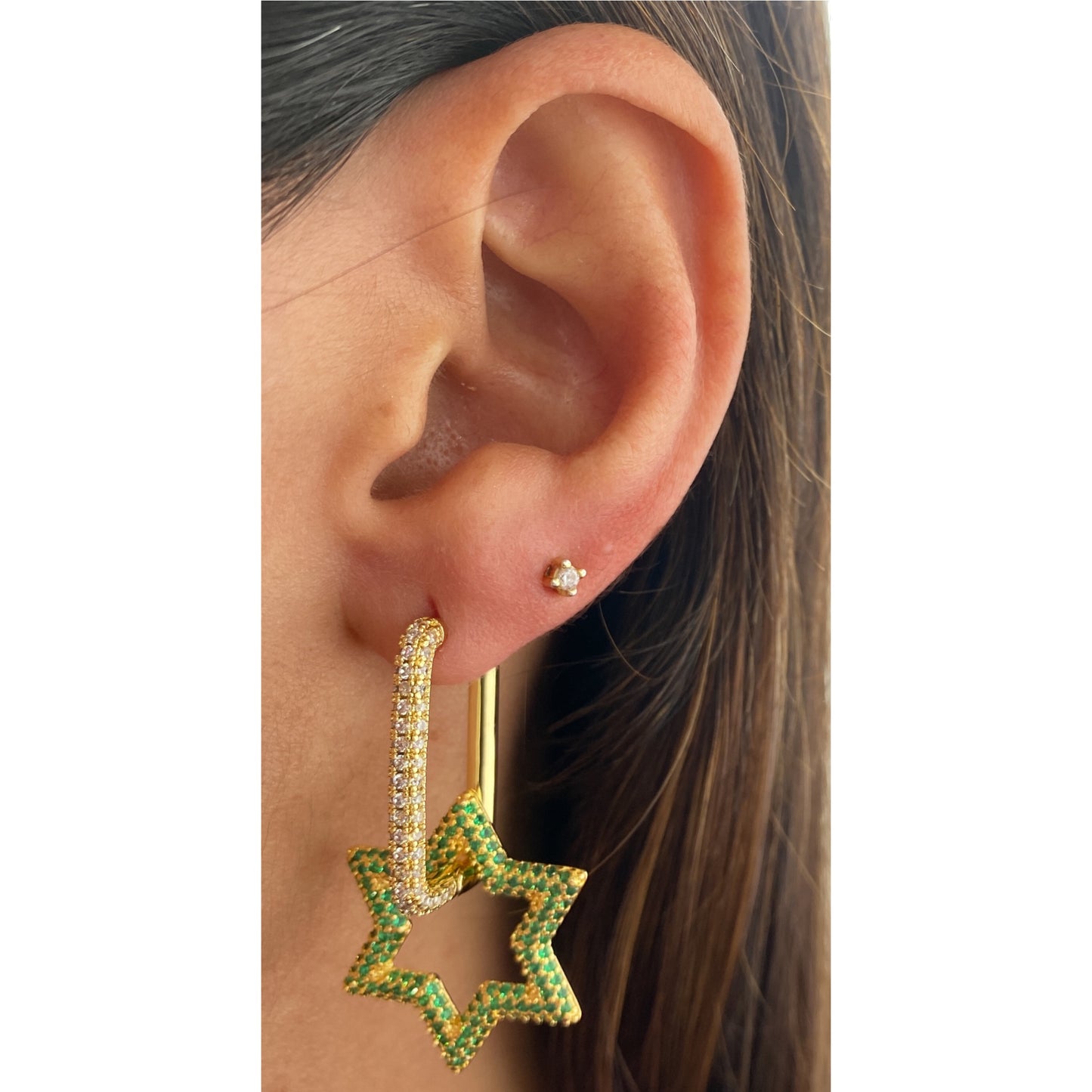 Aretes FRONGE Dorado / Verde