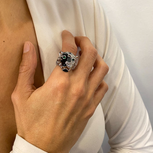 Anillo GRAWO Plateado 🐺 (Ajustable talla 7-8)