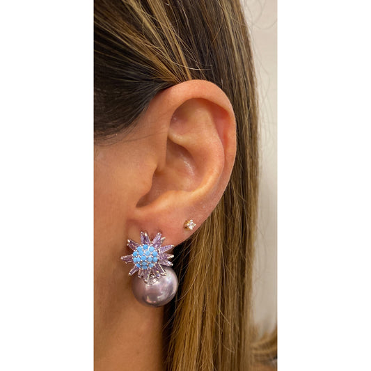 Aretes ARLY Azul ( Double Sided )