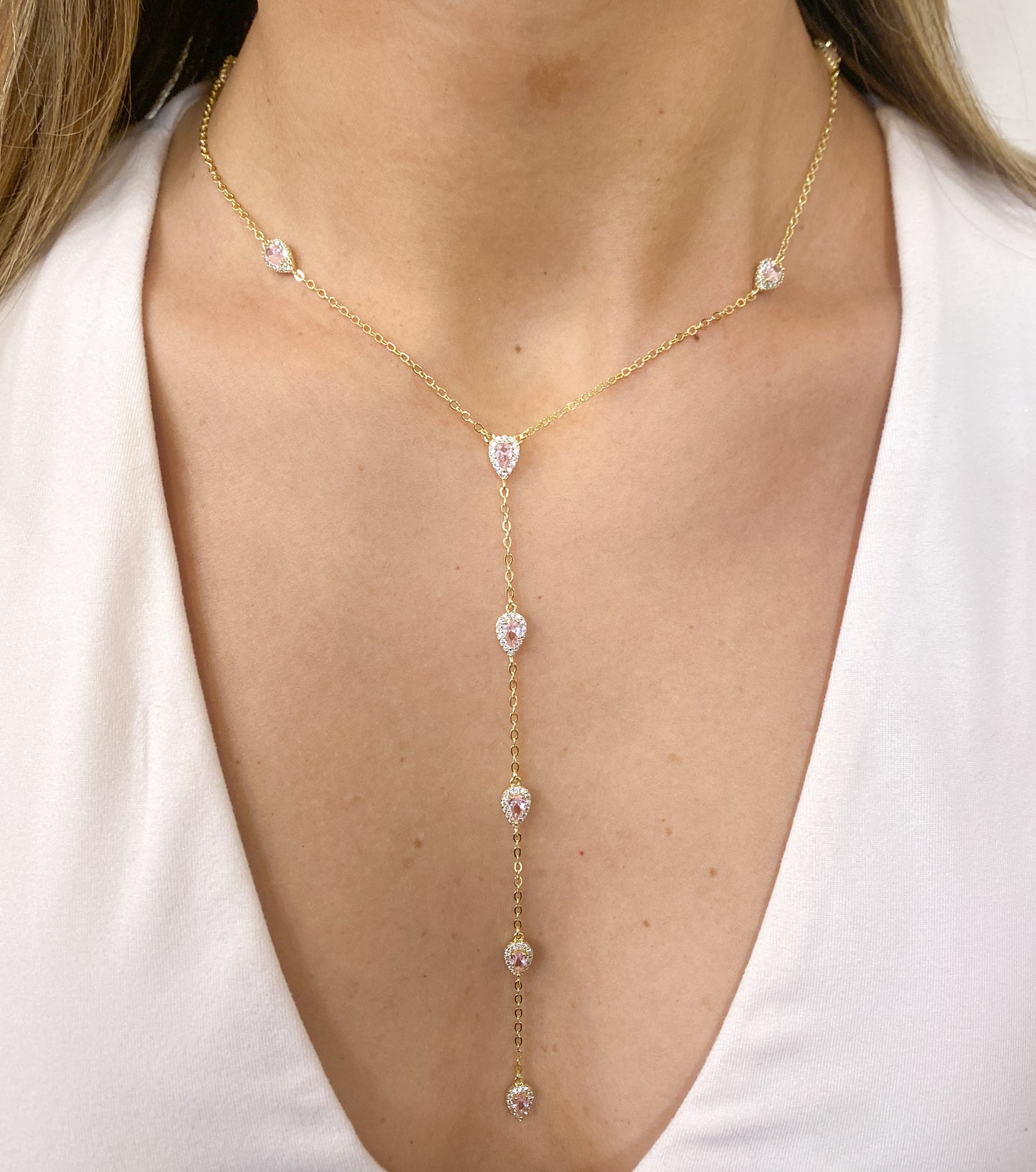 Collar Péndulo JIMOR Dorado-Rosa