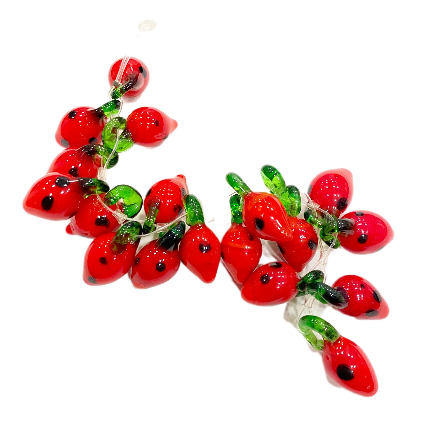 Figuras en Vidrio de Fresa ( 2.5cm aprox ) 🍓