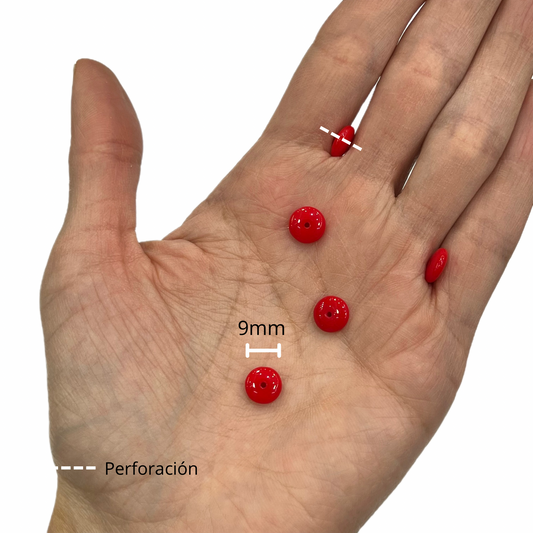 Rondela Jade Rojo 9mm