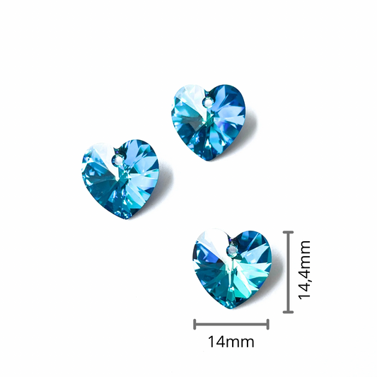 Corazón Swarovski 6228 Crystal Bermuda Blue 14,4mmx14mm