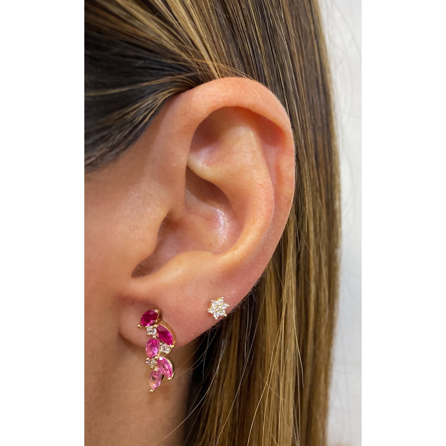 Aretes KAKMA Fucsia-Dorado