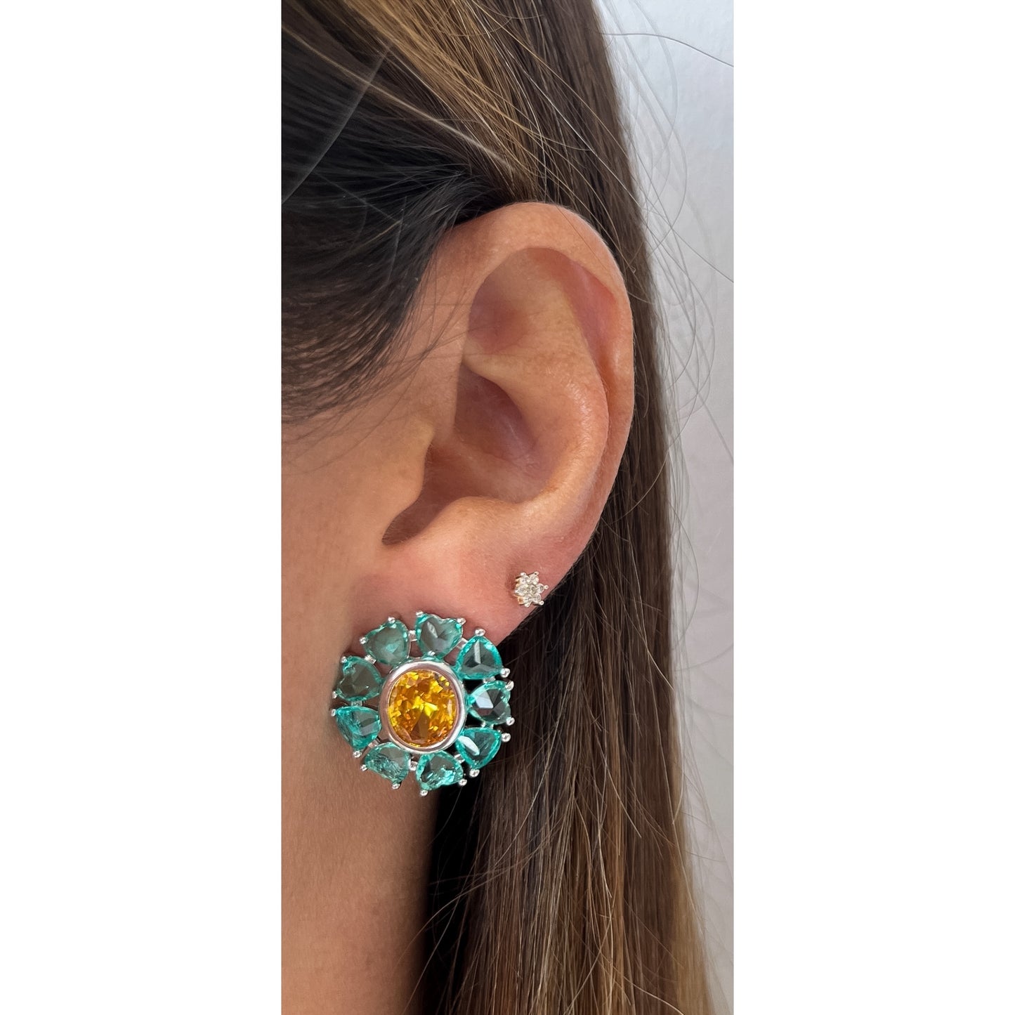 Aretes KOLY Aguamarina / Amarillo