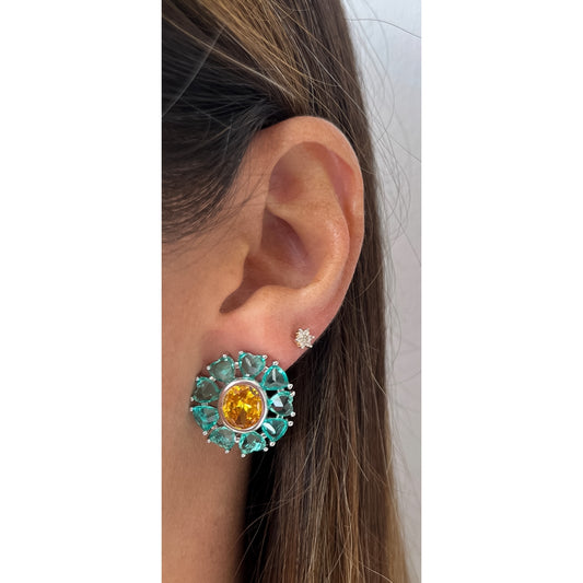 Aretes KOLY Aguamarina / Amarillo