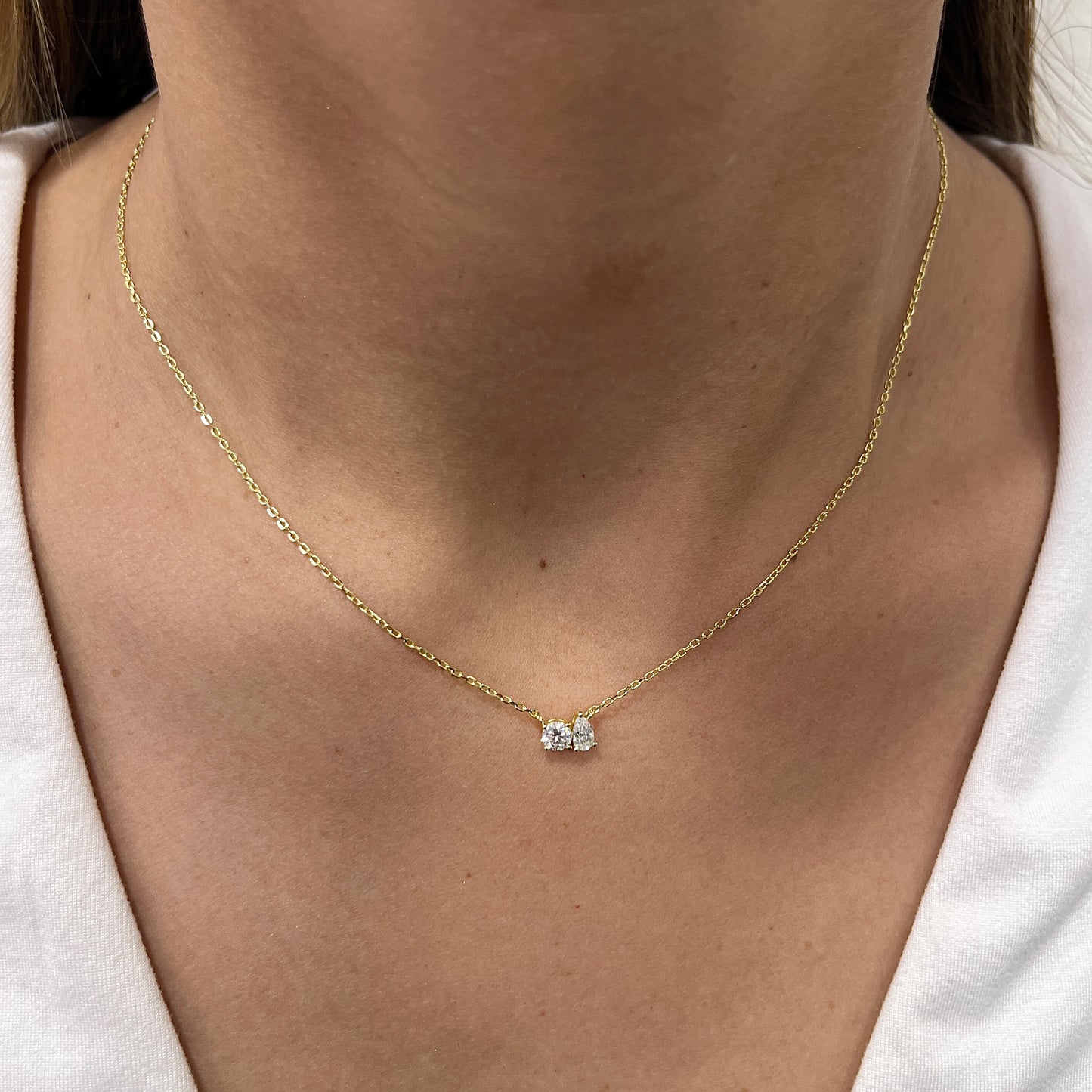 Collar NITE Dorado Plata Rodinada- Moissanita