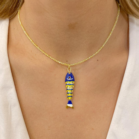 Collar CRAMBY Pez Grande Azul Oscuro