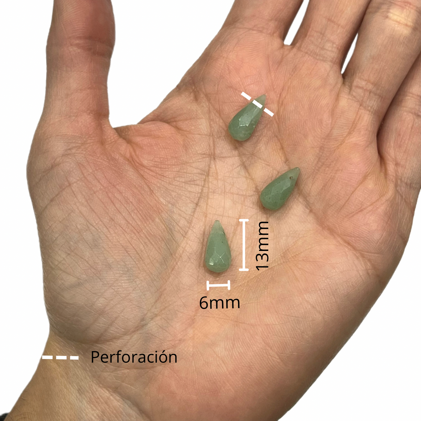 Sarta Corta Gota Jade 13*6mm