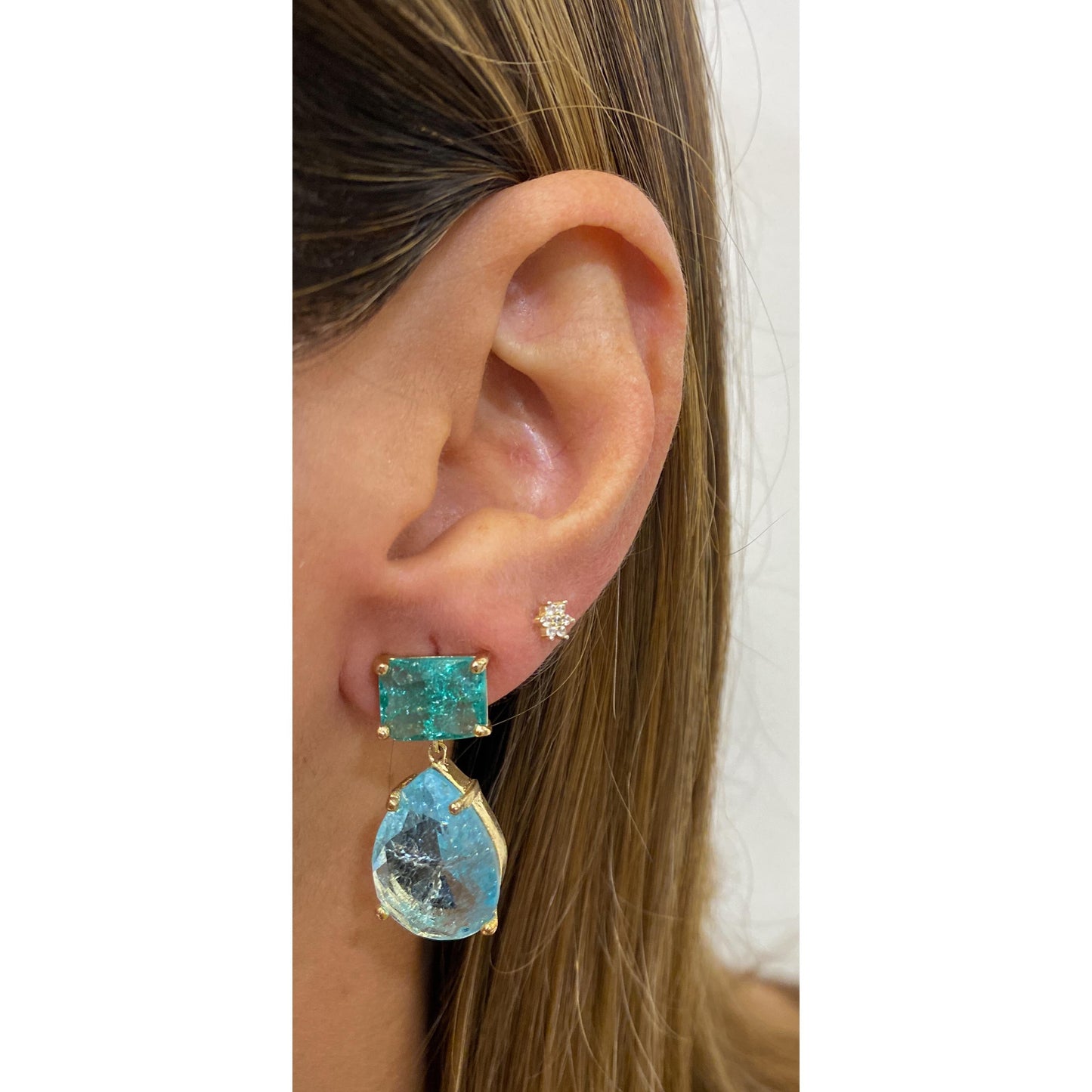 Aretes VERTY Aguamarina-Azul