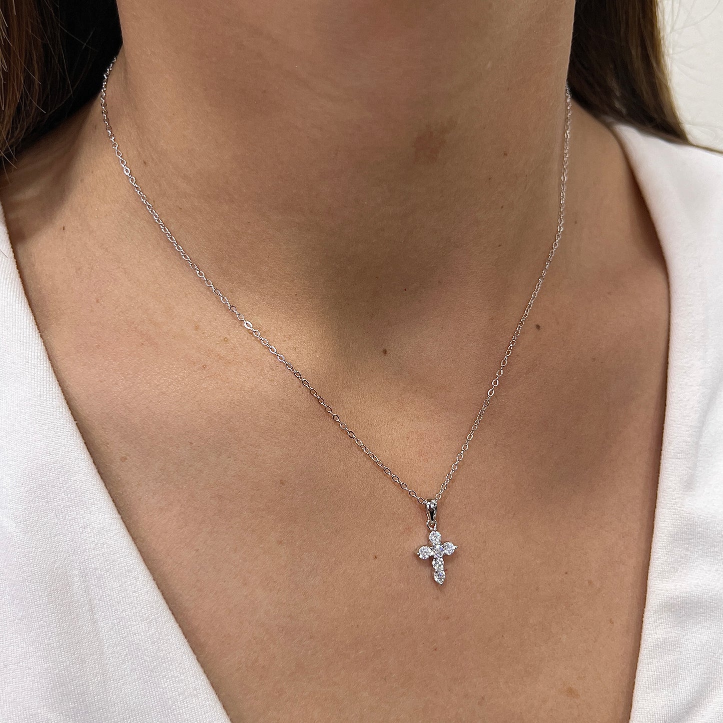 Collar SUVIT Plateado Plata Rodinada- Moissanita