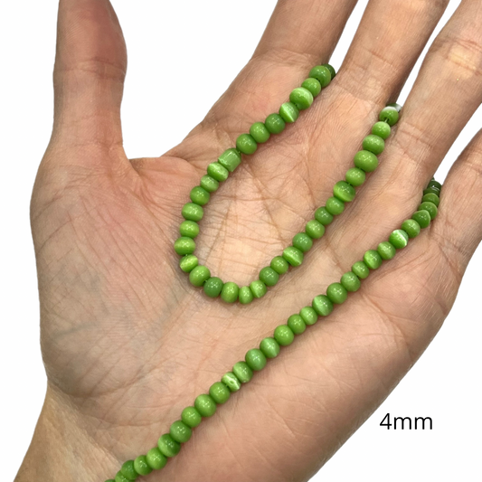 Sarta Ojo de Gato Verde 4mm