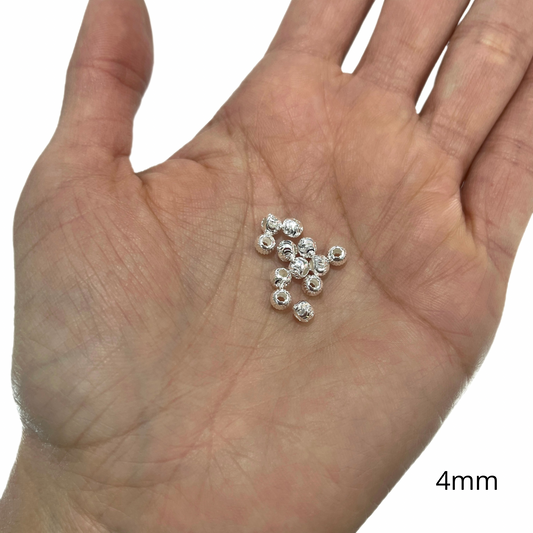 Balín Diamantado Plata 4mm