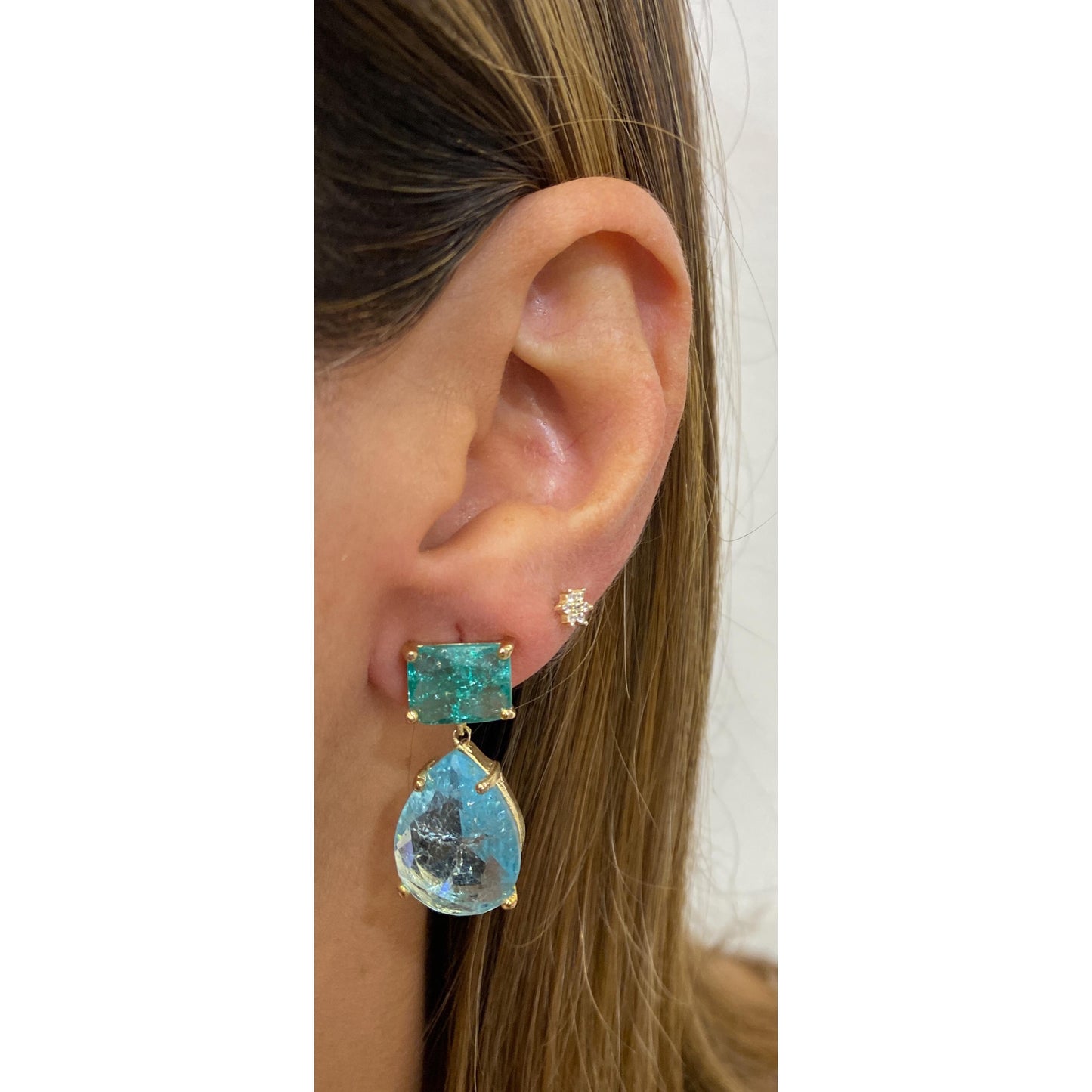 Aretes VERTY Aguamarina-Azul