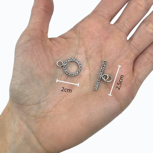 Broche Aro Puntos Plata Tailandesa