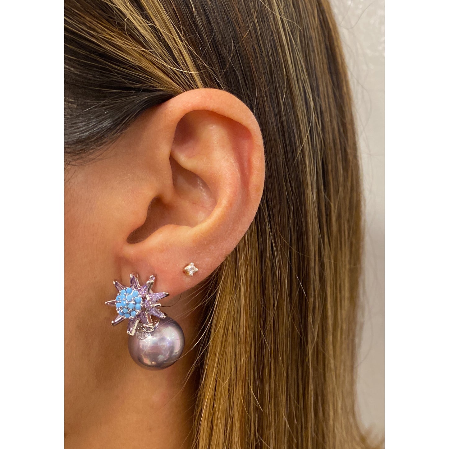 Aretes ARLY Azul ( Double Sided )