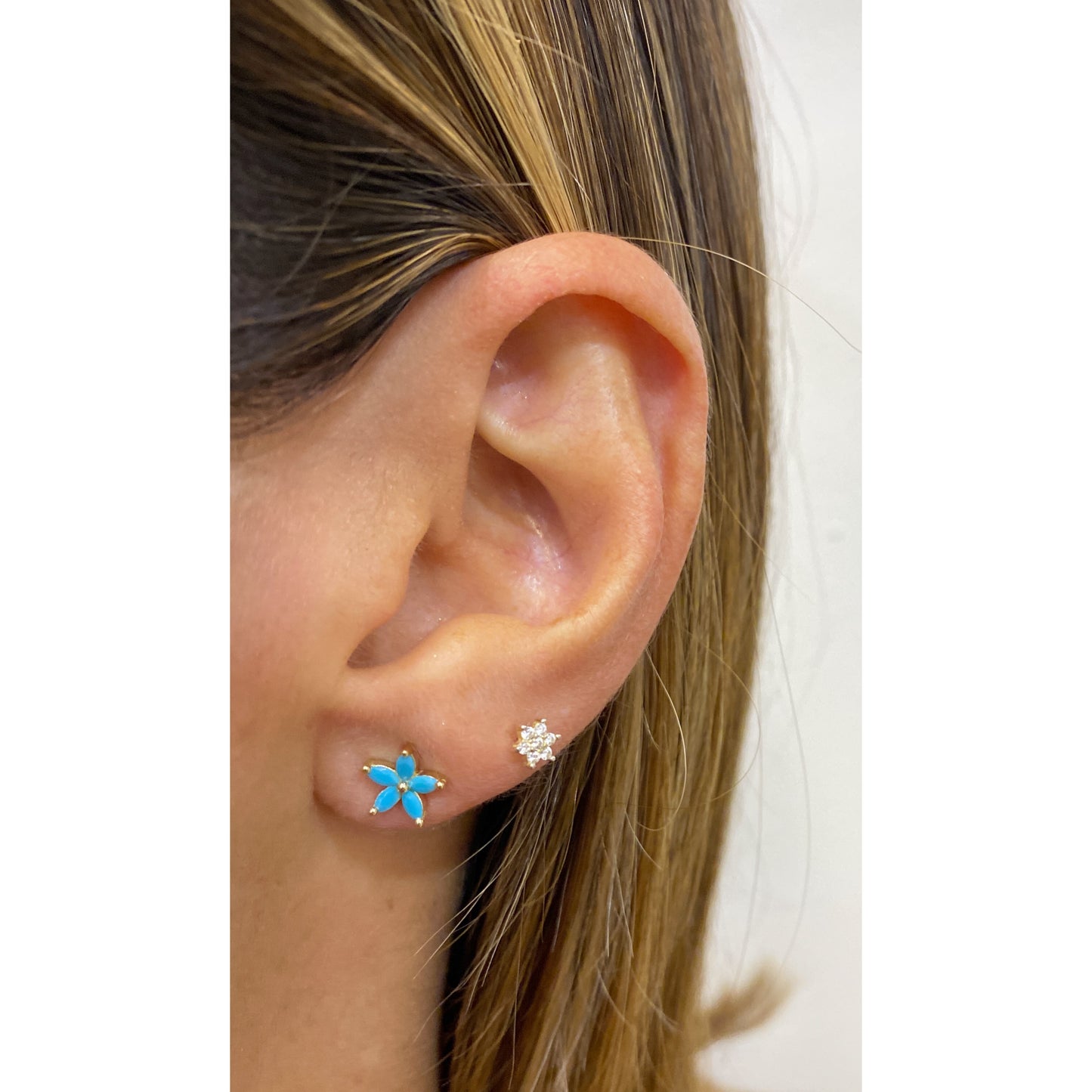 Aretes PRUKI Dorado-Turquesa