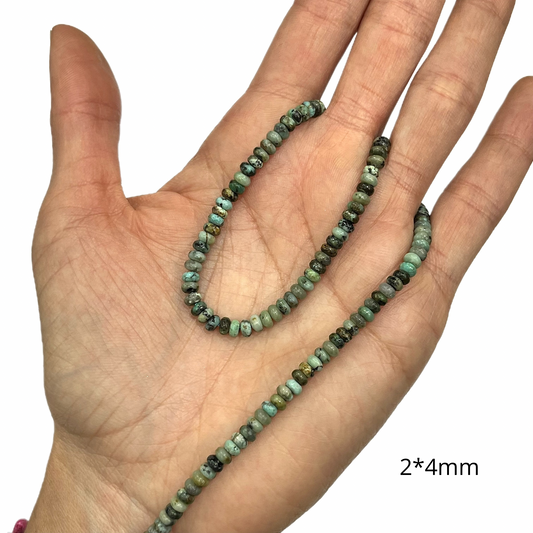 Sarta Róndela Turquesa Africana 2*4mm