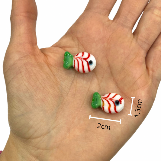 Pez Cerámica Rojo-Verde