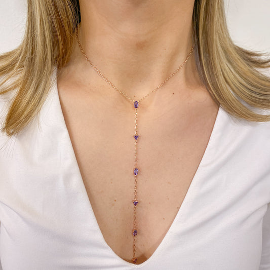 Collar Péndulo SUKIL Oro Rosa-Morado
