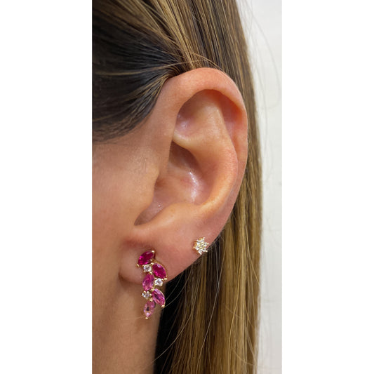 Aretes KAKMA Fucsia-Dorado
