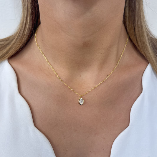 Collar IVILU Dorado Rodio-Moissanita