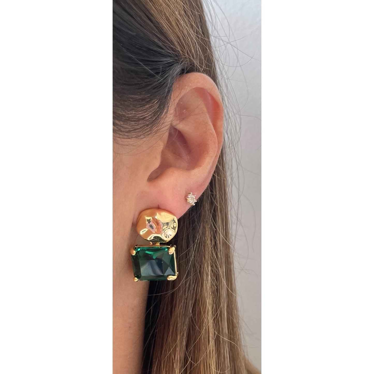 Aretes COZI Verde / Dorado