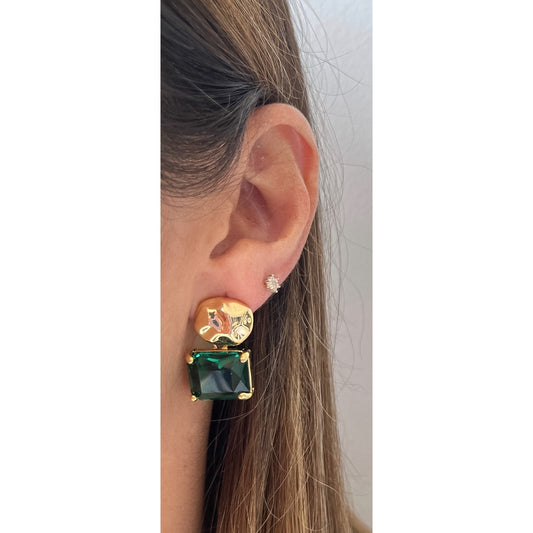 Aretes COZI Verde / Dorado