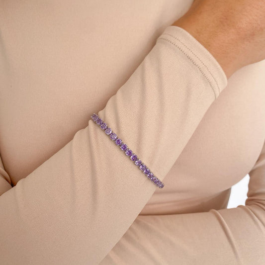 Pulsera JEZ Plateada-Morada