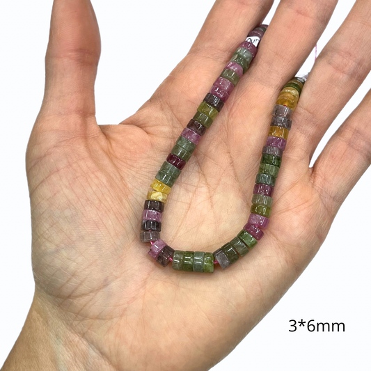 Sarta Róndela Plana Turmalina 3*6mm