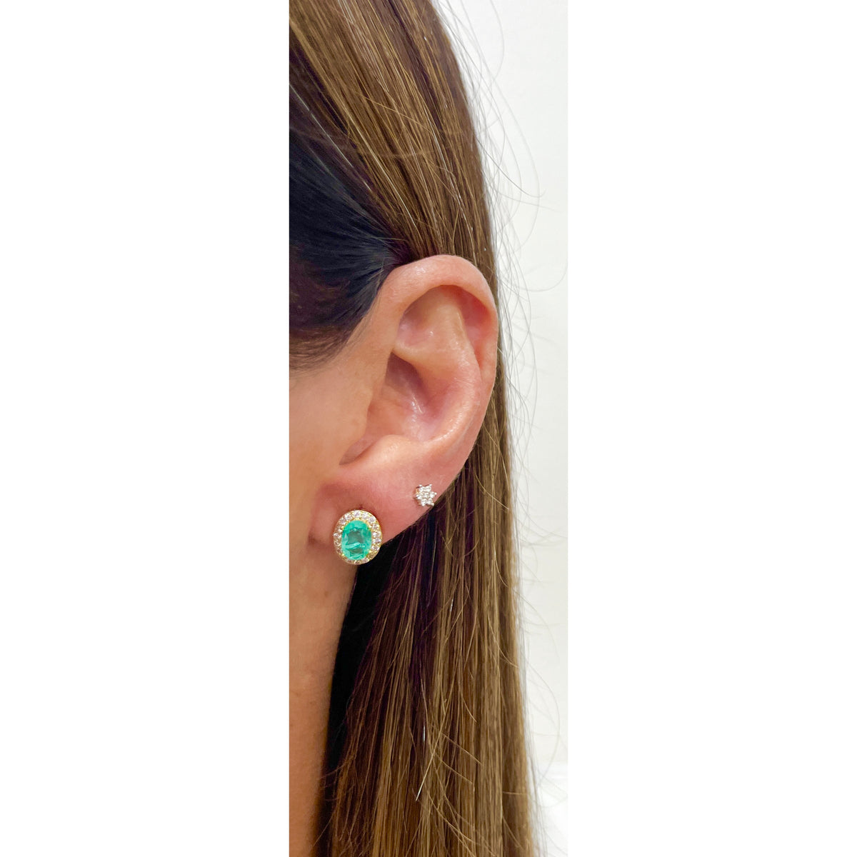 Aretes ONEC Aguamarina-Dorado (Craqelado)