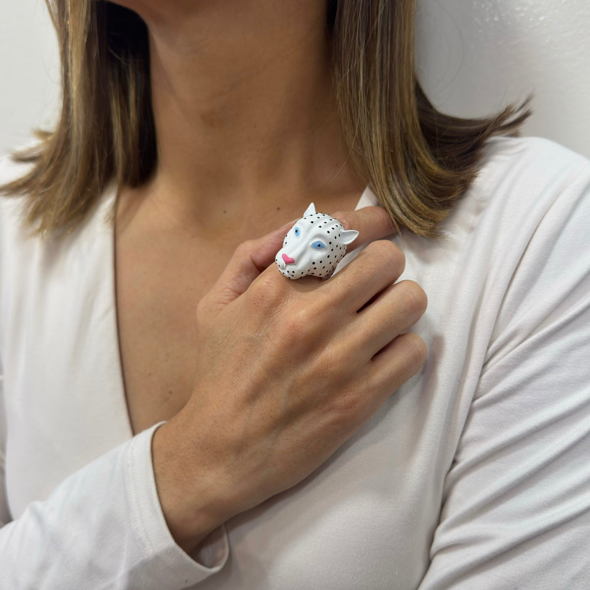 Anillo LUVIP Blanco Ajustable (Talla 8-9)