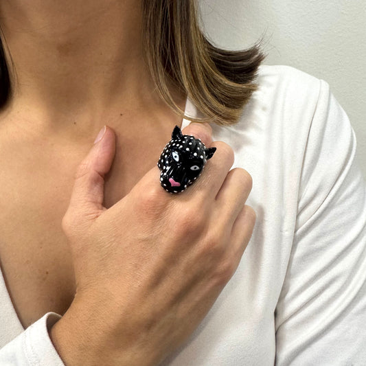 Anillo LUVIP Negro Ajustable (Talla 8-9)