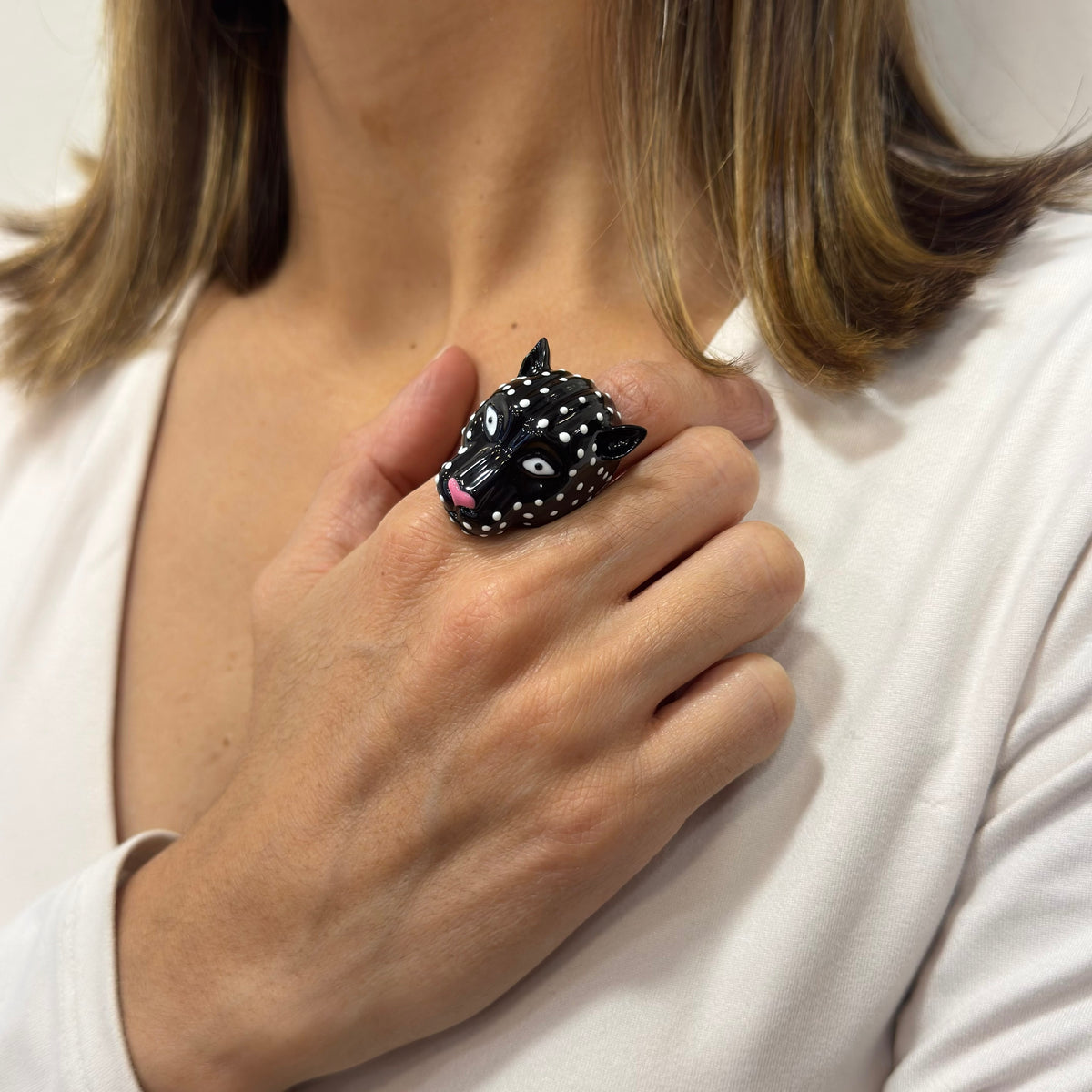Anillo LUVIP Negro Ajustable (Talla 8-9)