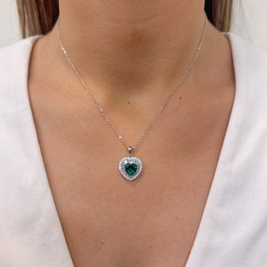 Collar LEMNA Verde - Plateado