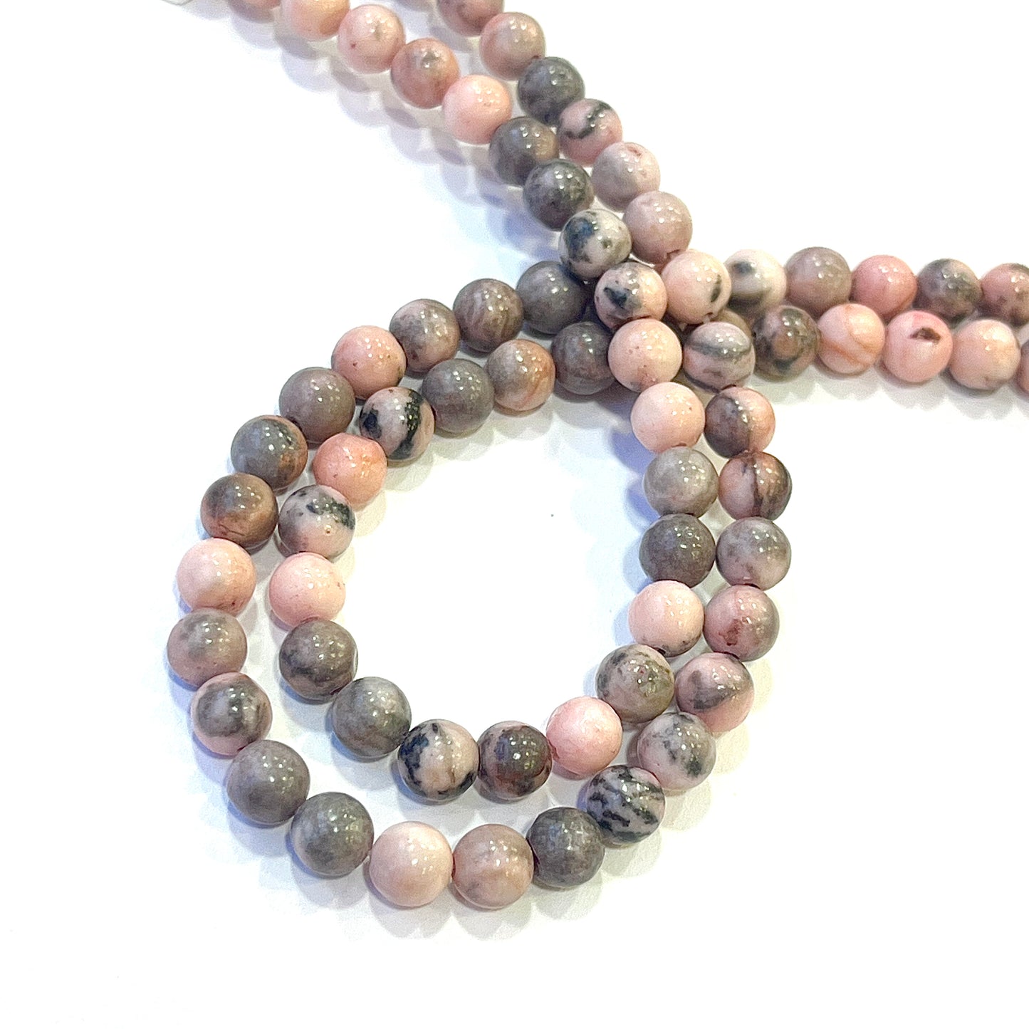 Sarta Jade Rosa Cebra 6mm